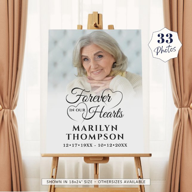 Funeral Photo FOREVER IN OUR HEARTS Foam Board (Creator Uploaded)