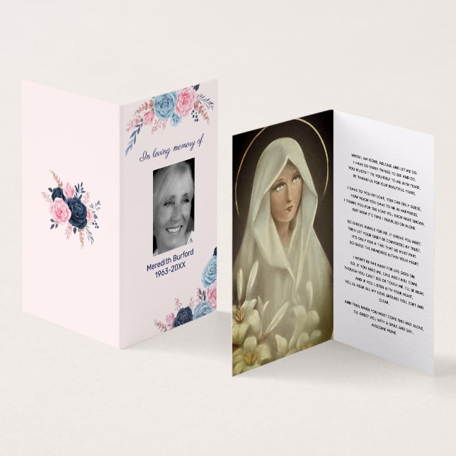Funeral Photo in Loving Memory Prayer Card (Inside and Outside)