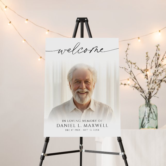 Funeral Photo In Loving Memory Welcome Sign (In Situ (Stand))