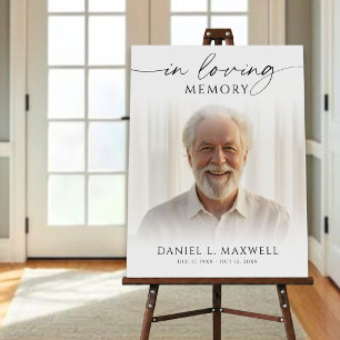 Funeral Photo In Loving Memory Welcome Sign