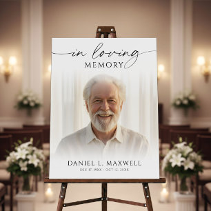 Funeral Photo In Loving Memory Welcome Sign