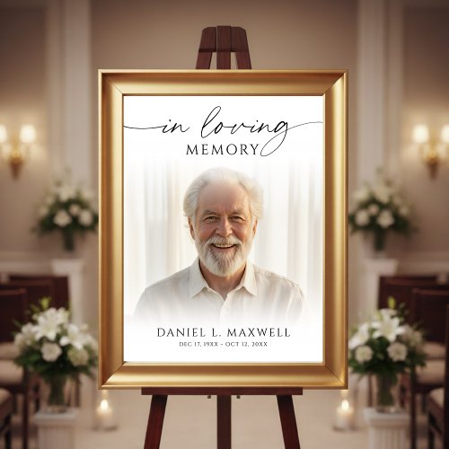Funeral Photo In Loving Memory Welcome Sign Poster