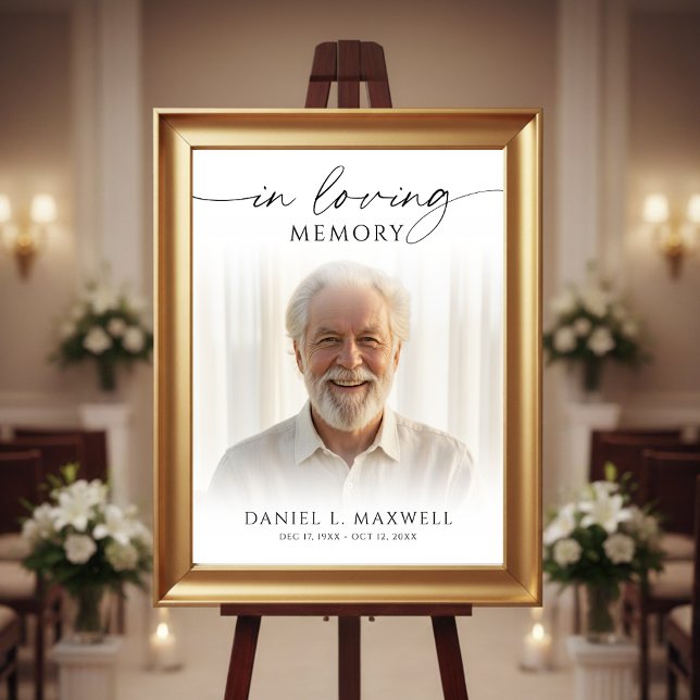 Funeral Photo In Loving Memory Welcome Sign Poster (Creator Uploaded)