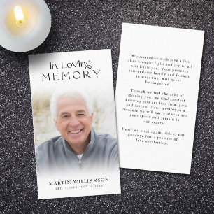 Funeral Photo Loving Memory Prayer Card