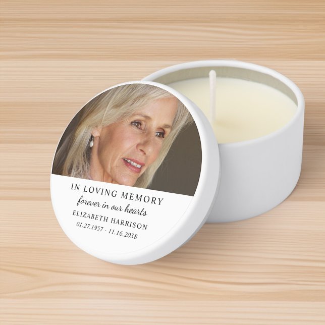 Funeral Photo Memorial Service Mini Candle Favors (Creator Uploaded)