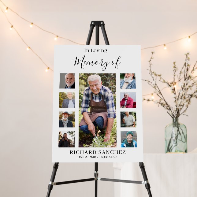 Funeral Photo Memorial Tribute Funeral Welcome Foam Board (In Situ (Stand))