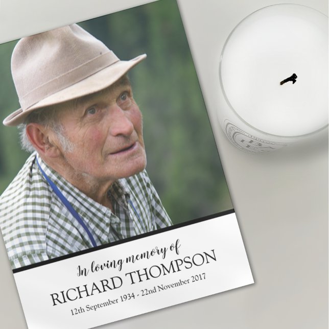 Funeral Photo Thank You Order of Service Card (Creator Uploaded)