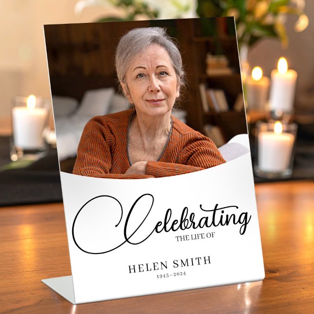 Funeral Poster Celebration of Life for Mom Pedestal Sign (Funeral Poster Celebration of Life for Mom Pedestal Sign, Memory Table Sign)