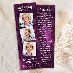 Funeral Prayer Bookmark 3 Photo Poem Purple Marble