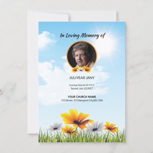 Funeral Prayer Card