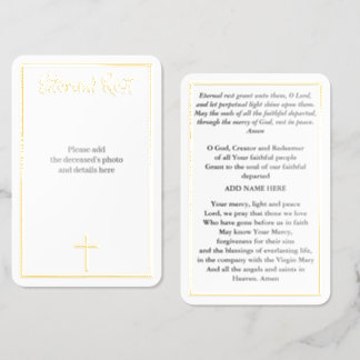 Funeral prayer card