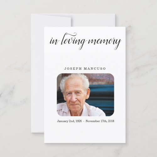 Funeral Prayer Card  Memorial Service Card