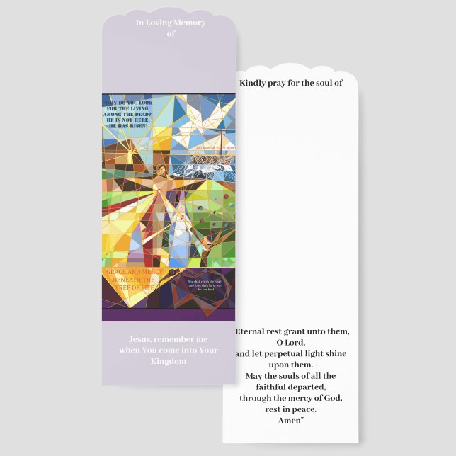 Funeral prayer memorial bookmarks (Front & Back)