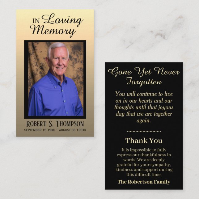 Funeral Prayer Thank You Card (Front/Back)