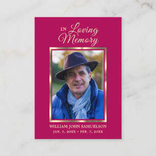 FUNERAL PRAYER THANK YOU PHOTO BUSINESS CARD