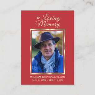 FUNERAL PRAYER THANK YOU PHOTO BUSINESS CARD