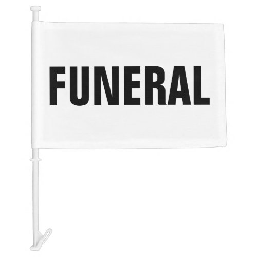 Funeral Procession  Hearse Black White Car Flag