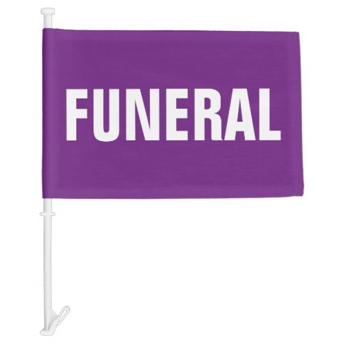 Funeral Procession  Hearse Purple White Car Flag
