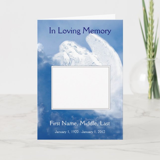 Funeral Program Angel, Scripture, Christian (Front)