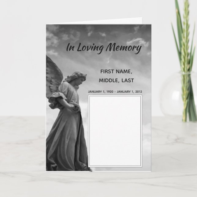 Funeral Program Angel, Scripture, Christian (Front)