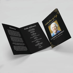 Funeral Program Black Gold Order of Service