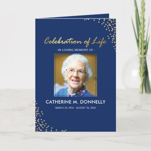 Funeral Program | Blue Gold Order of Service