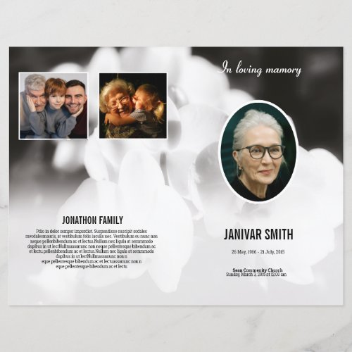 Funeral Program Brochure Template