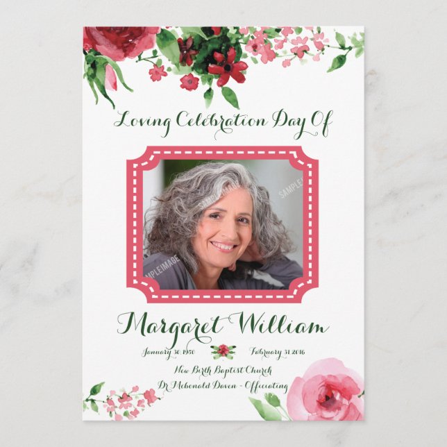 Funeral Program Card (Front)