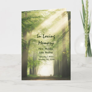 Funeral Program Custom Woodland Forest
