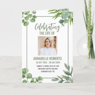 Funeral Program - Eucalyptus Leaves Design