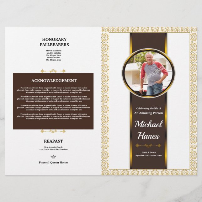 Funeral Program Flyer Template (Front)