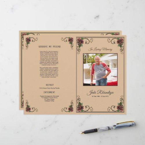 Funeral Program Flyer Template