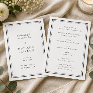 Funeral Program Memorial Order of Service Card