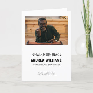 Funeral Program | Order of Service  Black & White 