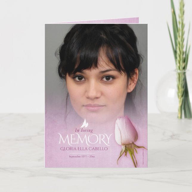 Funeral program order of service purple rose (Front)