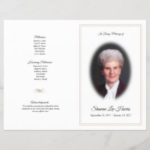 Funeral Program | Photo with Gold Trim Flyer