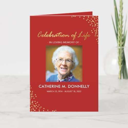 Funeral Program | Red Gold Order of Service