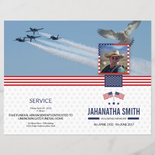 Funeral Program Template for Military Army