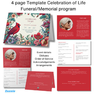 Funeral Program Template Memorial Celebration Life