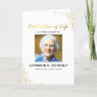 Funeral Program | White Gold Order of Service Card