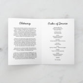 Funeral Program | White Gold Order of Service Card (Inside)