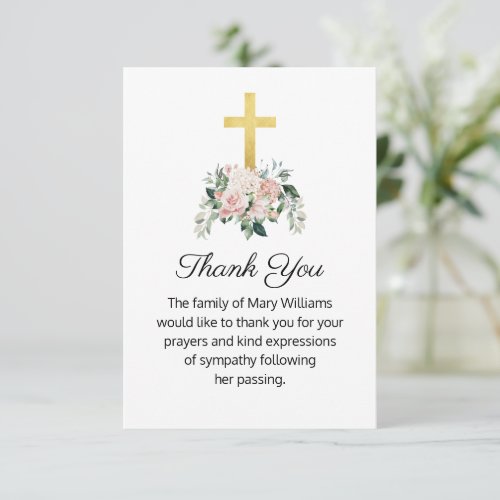 Funeral Religious Christian Floral Thank You