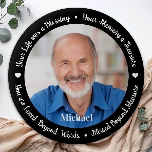 Funeral Remembrance Custom Memorial Photo Button (Creator Uploaded)