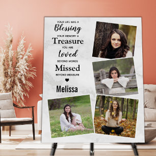 Funeral Remembrance Keepsake 4 Photo Memorial Foam Board