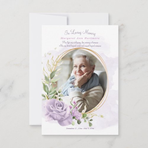 Funeral Remembrance Photo Card