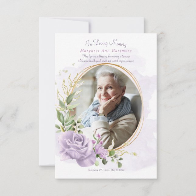 Funeral Remembrance Photo Card (Front)