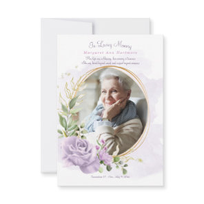 Funeral Remembrance Photo Card