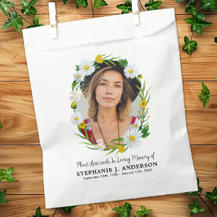 Funeral Seed Packet Custom Photo Floral Memorial Favor Bag