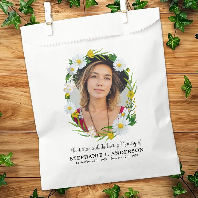 Funeral Seed Packet Custom Photo Floral Memorial Favor Bag (Creator Uploaded)