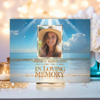Funeral Service Memorial Photo Beach Ocean Sign In